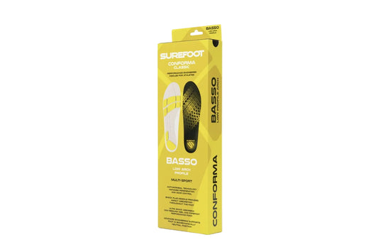 yellow insole box with Basso written on the front and an image of the insoles